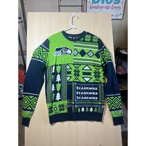 Seattle  Seahawks  NFL Team Apparel Ugly Christmas Sweater Mens M